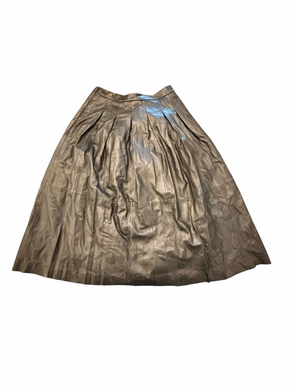 NEW Nordstrom Pleated Leather Skirt Black Size Medium Cowgirl Boho Whimsigoth